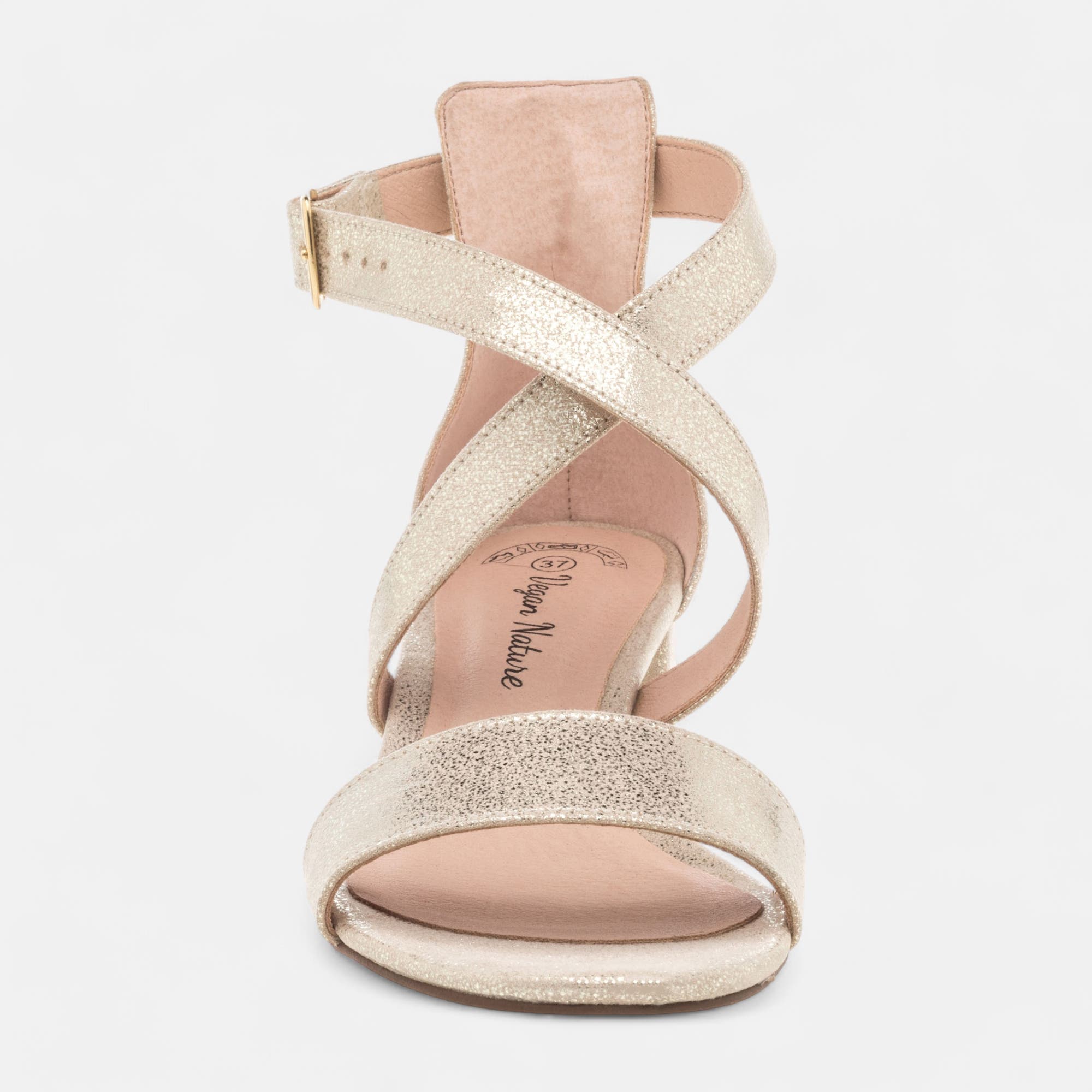 Nu-pieds à talon Femme or