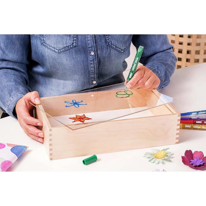 Colle pailletée Glitter Glue UHU couleurs Original - Etui de 6