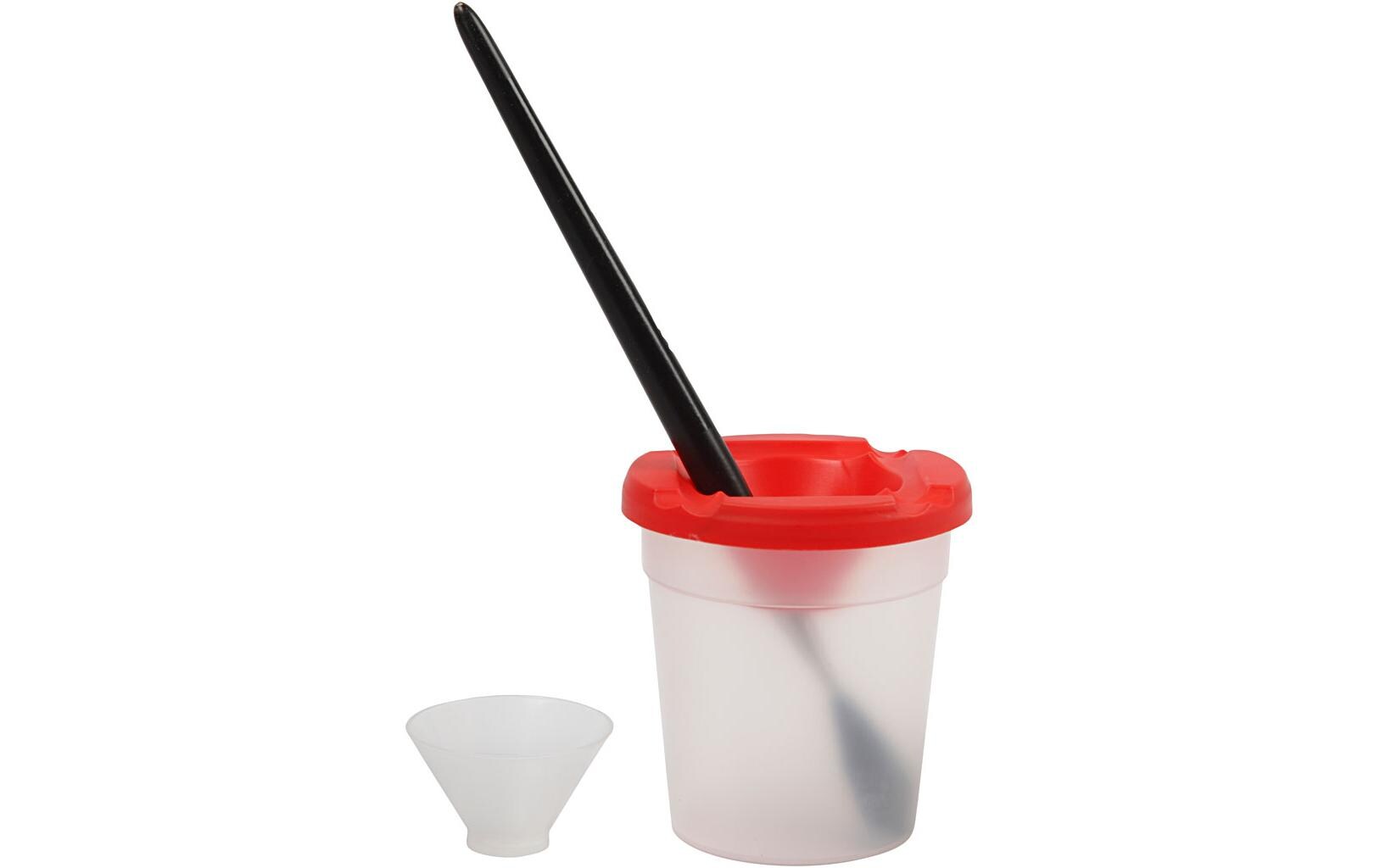 Wasserbecher Rot/SemitransparentAuslaufsicherer Pinselbecher
