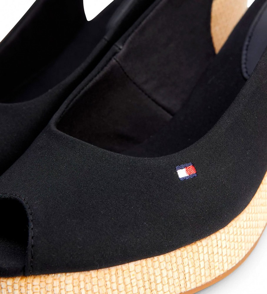 Sandálias Tommy Hilfiger Iconic sem calcanhar, pretas