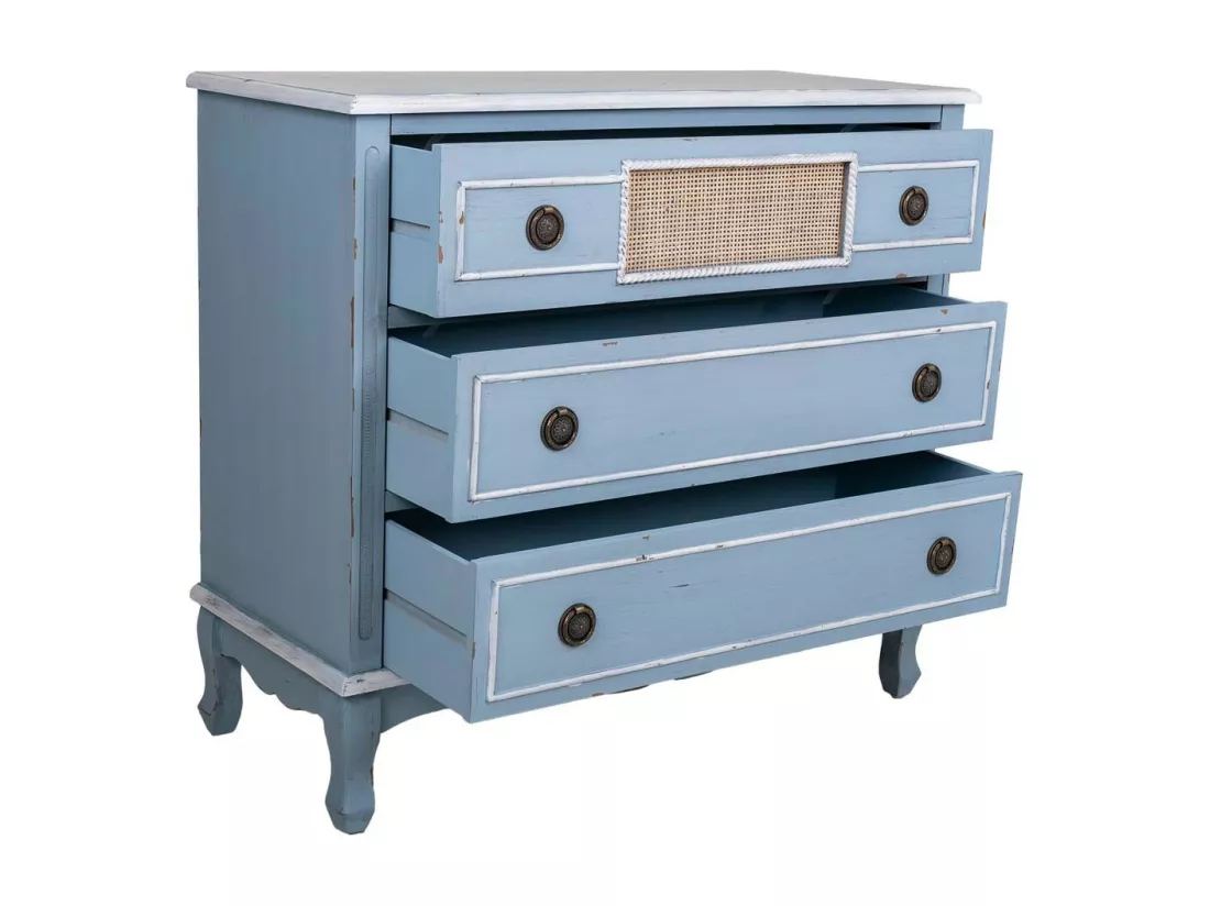 Commode en bois bleue 90x38x80