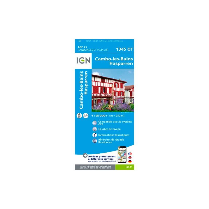 Cambo Les Bains - Carte topographique