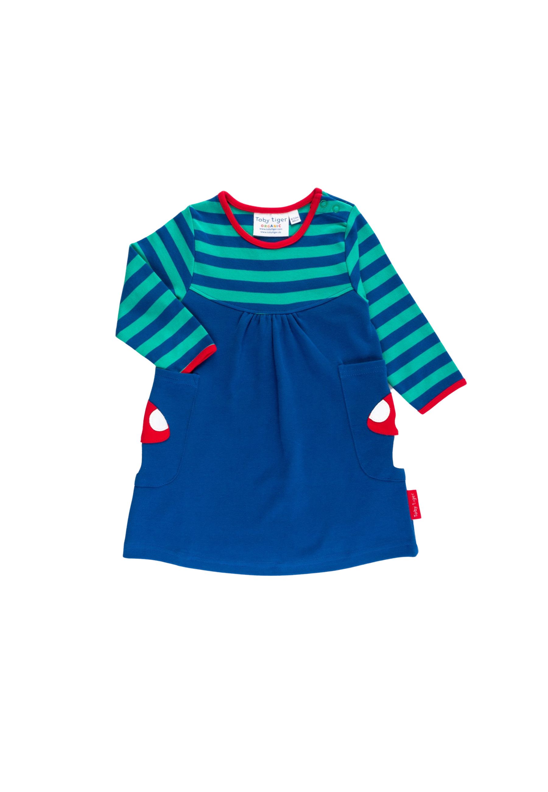 Toby Tiger Kleid mit Blumen Muster und Pilz Applikationen