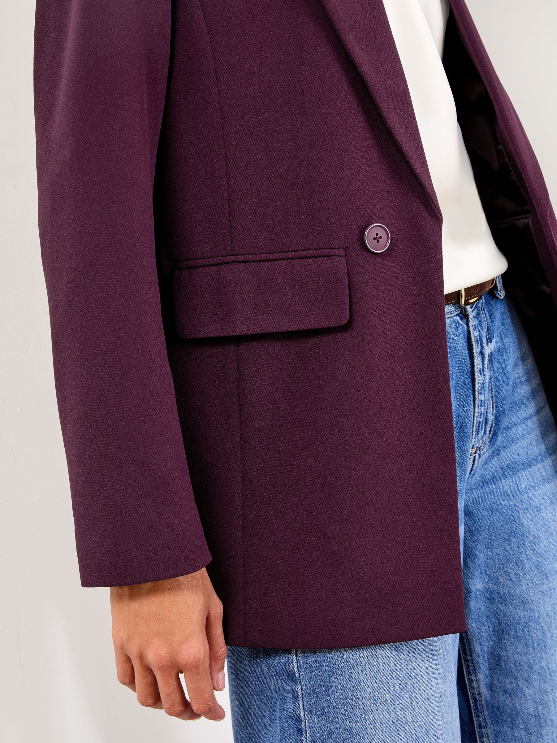 Bordeauxrood - Lipsy - Relaxte lange maatsnitblazer