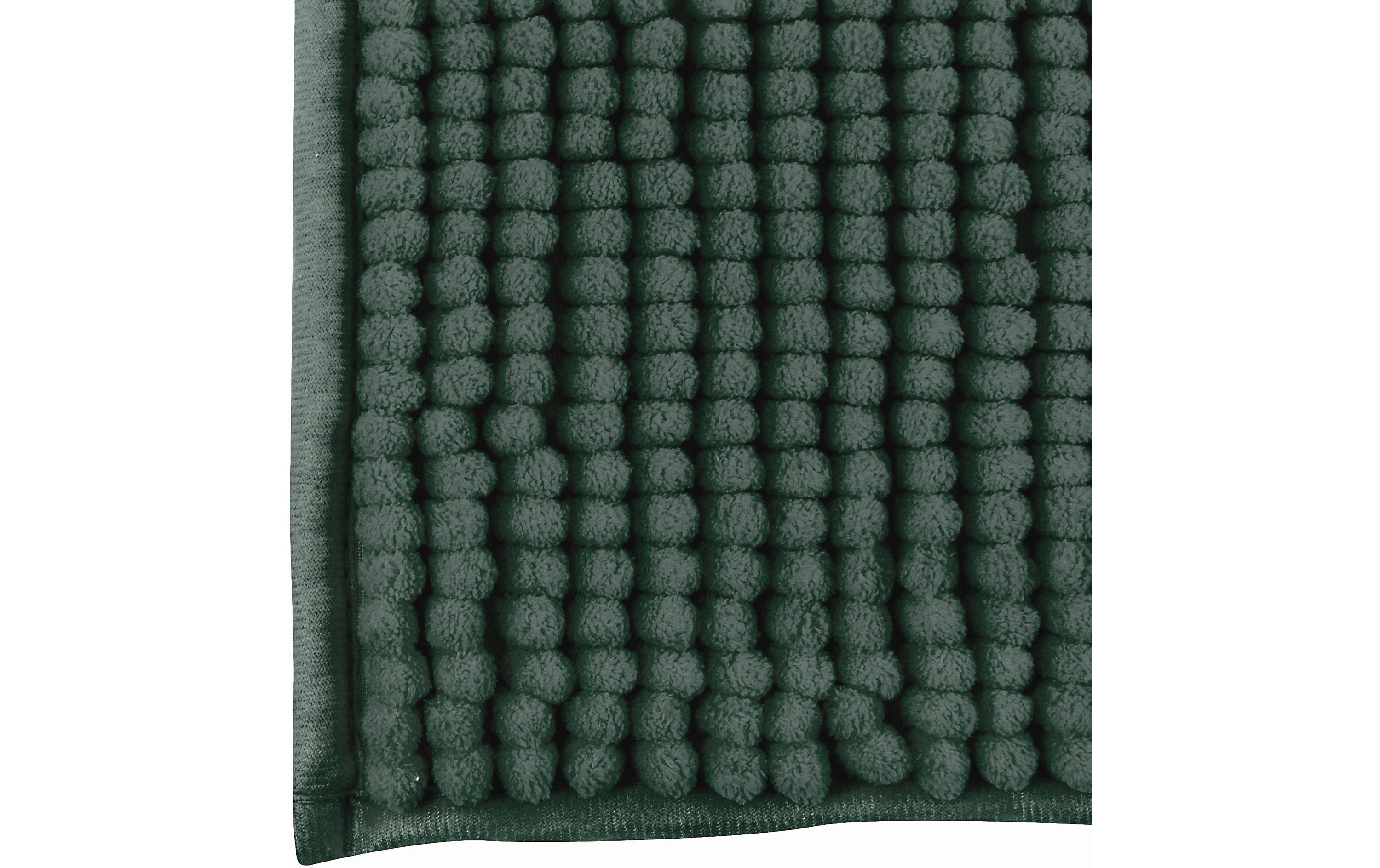 Badteppich Chenille 60 x 90 cm, DunkelgrünBadematte mit rutschfester Unterseite