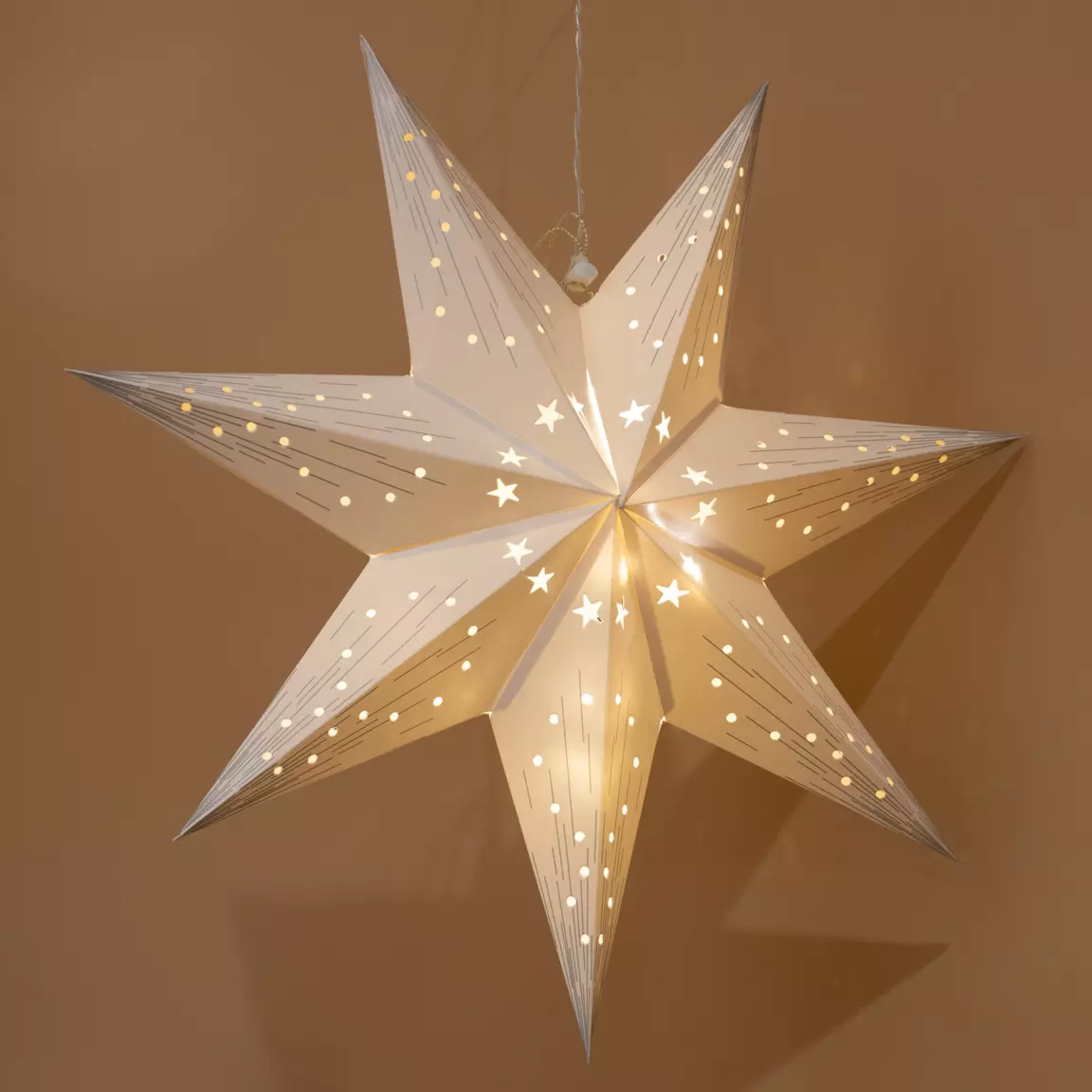 Étoile lumineuse à piles Origami (H40 cm) Oria Blanc et blanc chaud