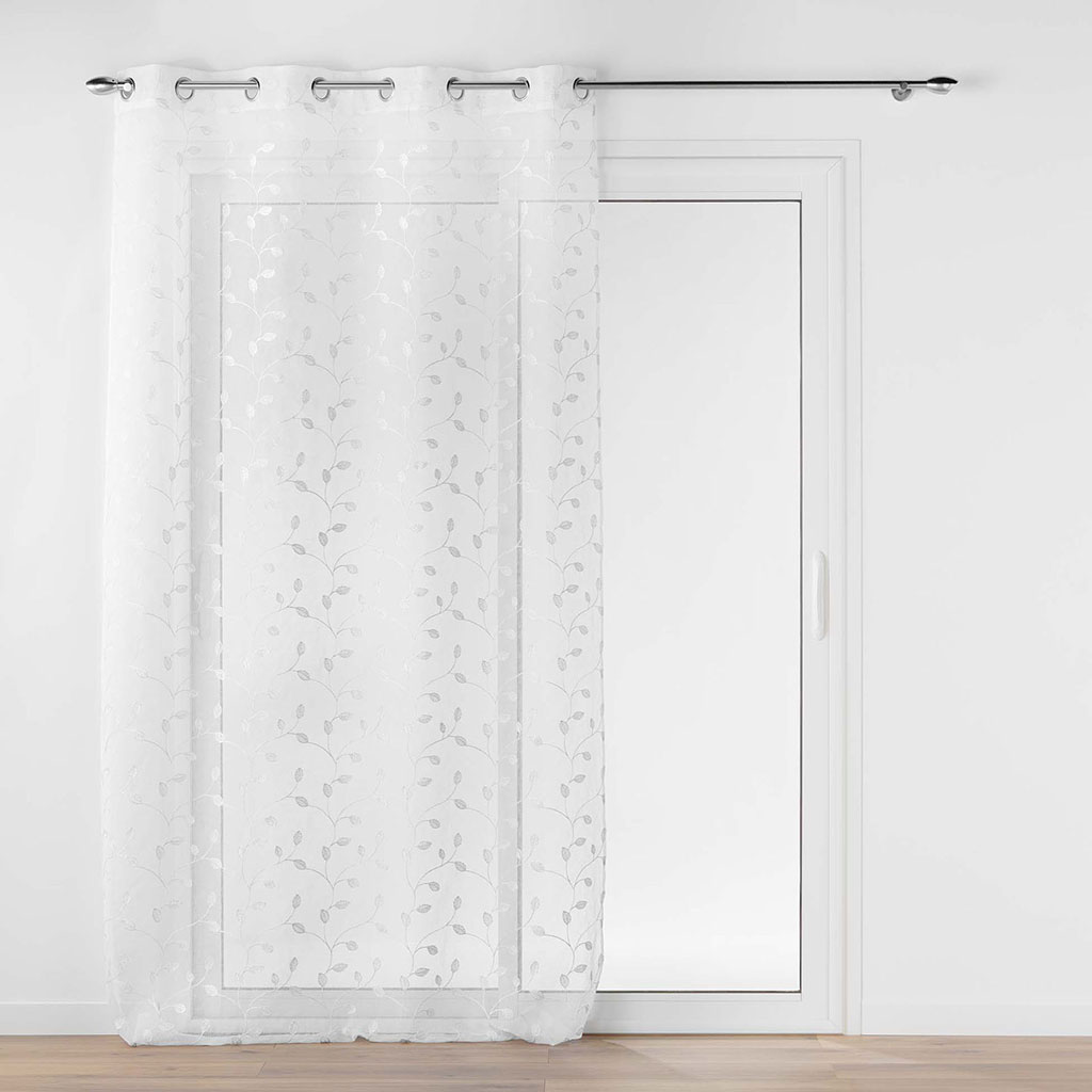Voilage à œillets brodé blanc EDNA 140x240cm