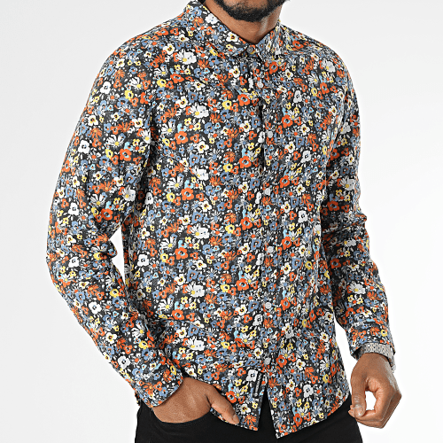 Chemise Manches Longues Cousco Noir Floral