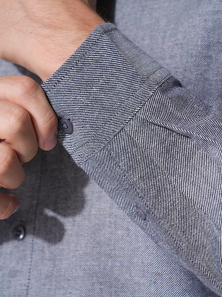 KNOWLEDGE COTTON APPAREL Flanellhemd Slim Fit grau