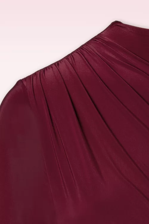 Vintage Chic for Topvintage Vive slinky pencil jurk in wijnrood