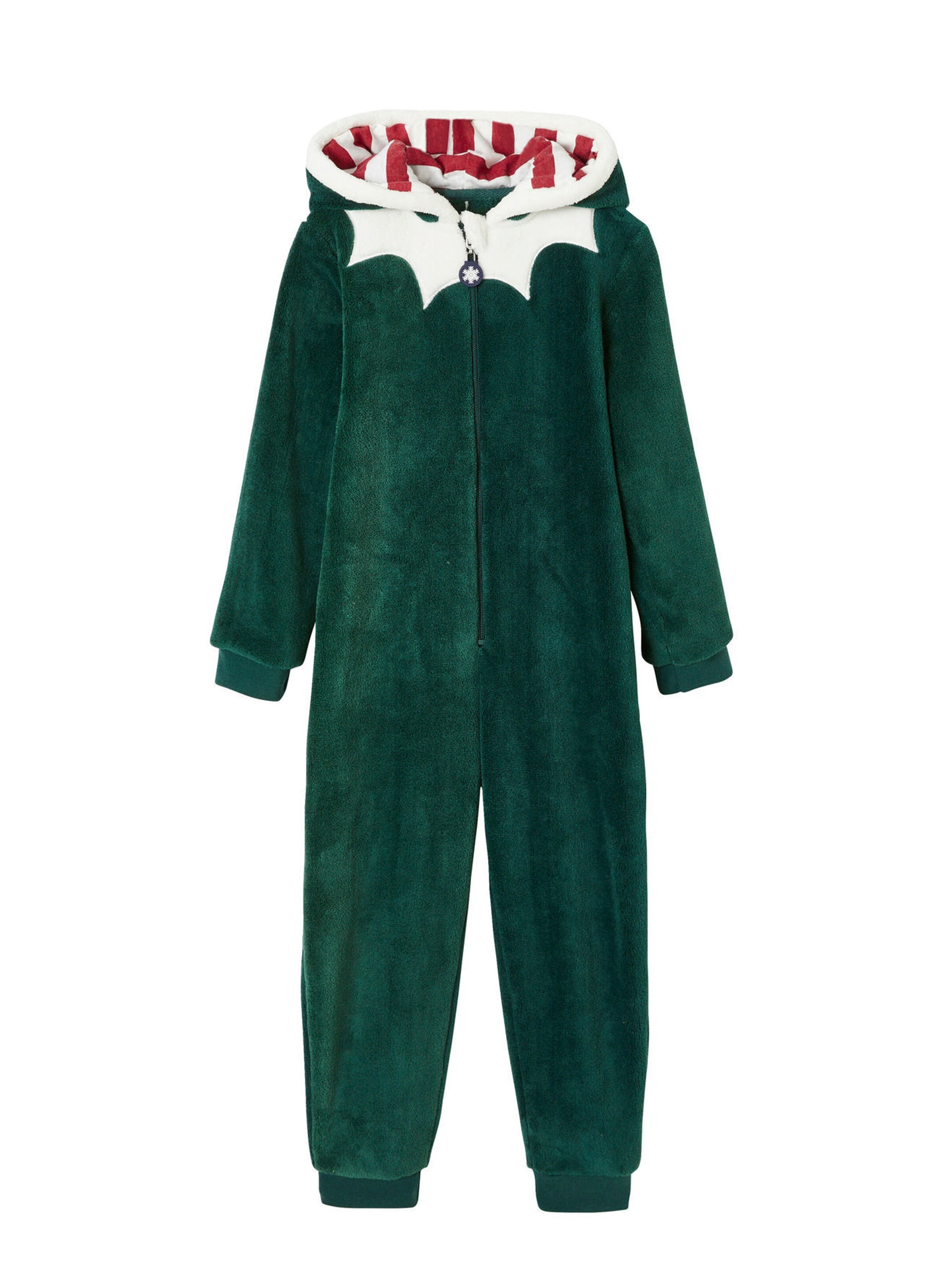 Vertbaudet Jungen Plüsch-Overall, Onesie WICHTEL grün