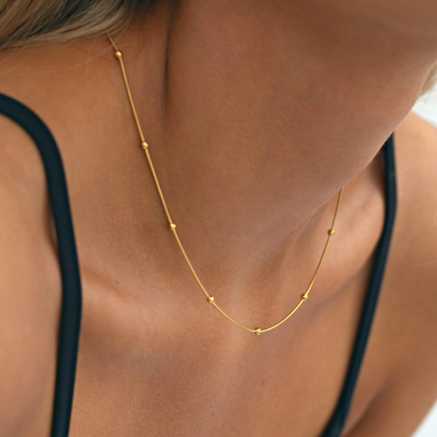 Timi Of Sweden Isabella Snake Ball Chain Necklace Stainless Steel