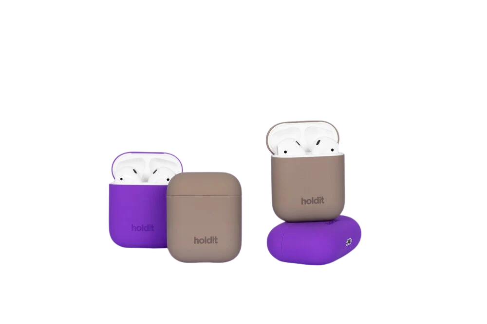 Holdit  Silicone cover Silicone AirPods 1/2 cover - Mocha Brown