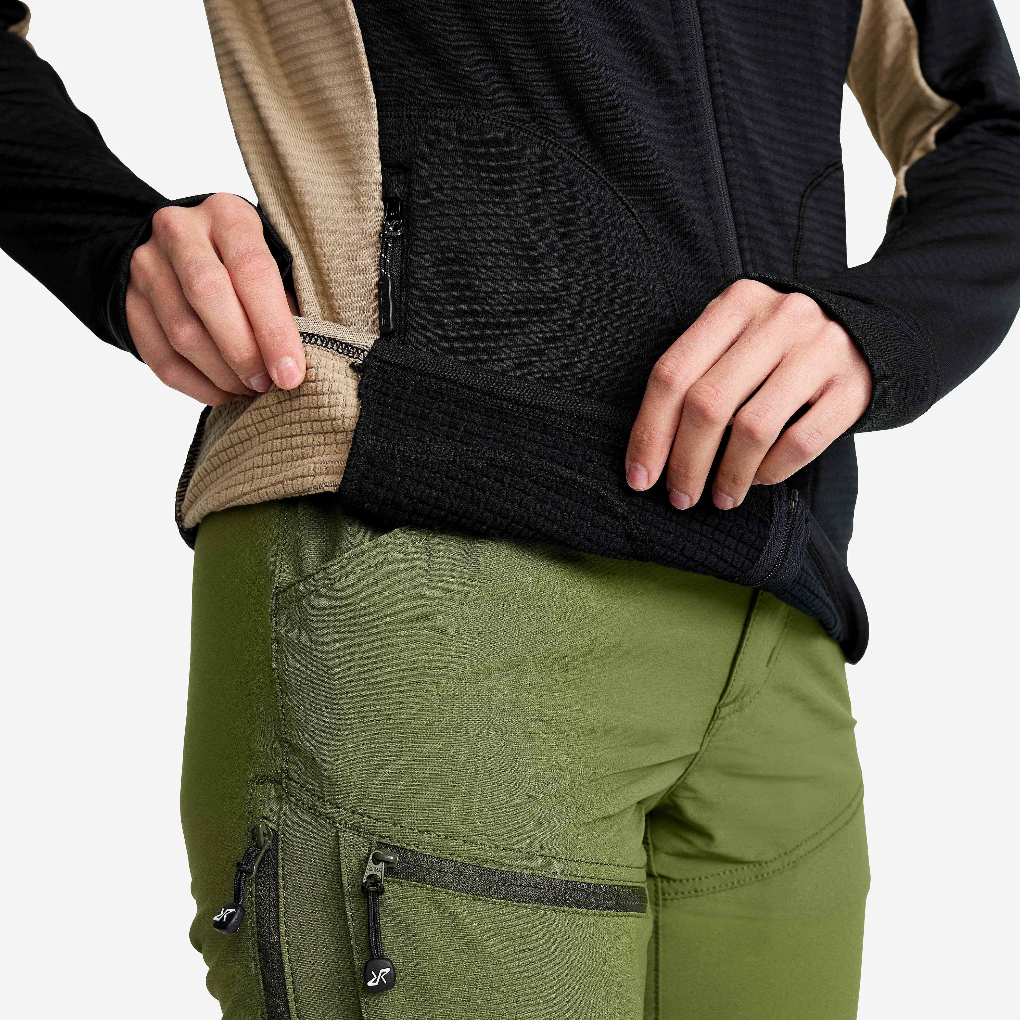 Waffle Full-zip Fleece  Dame Black