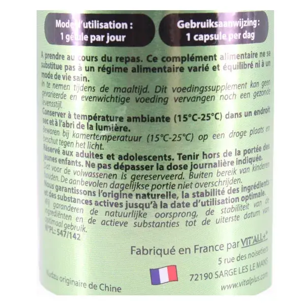 Vit'all+ Kudzu 400mg 30 cápsulas vegetais