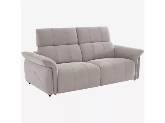 HABITAT - Canapé 3 places relax électrique en suédine - Gris clair - Design by Joly Design - Brinda