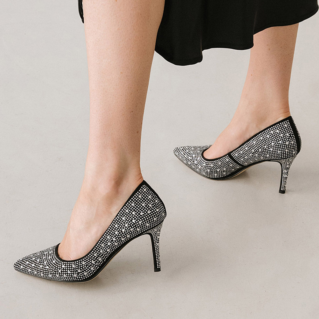 Jonak Escarpins en Cuir Minuit noir/argenté - Talon 8 cm