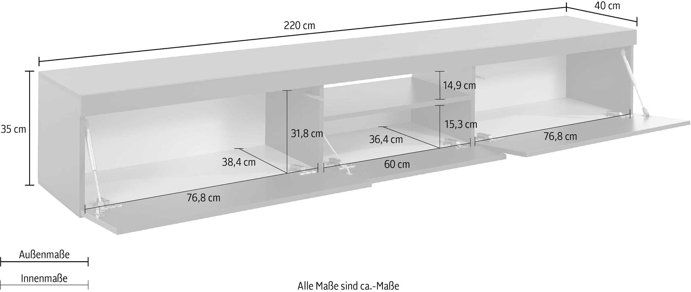 INOSIGN Lowboard »Essential« 220 cm