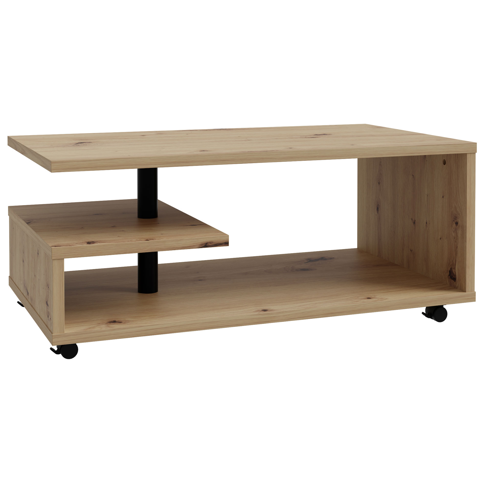 Couchtisch - Artisan Eiche - rollbar