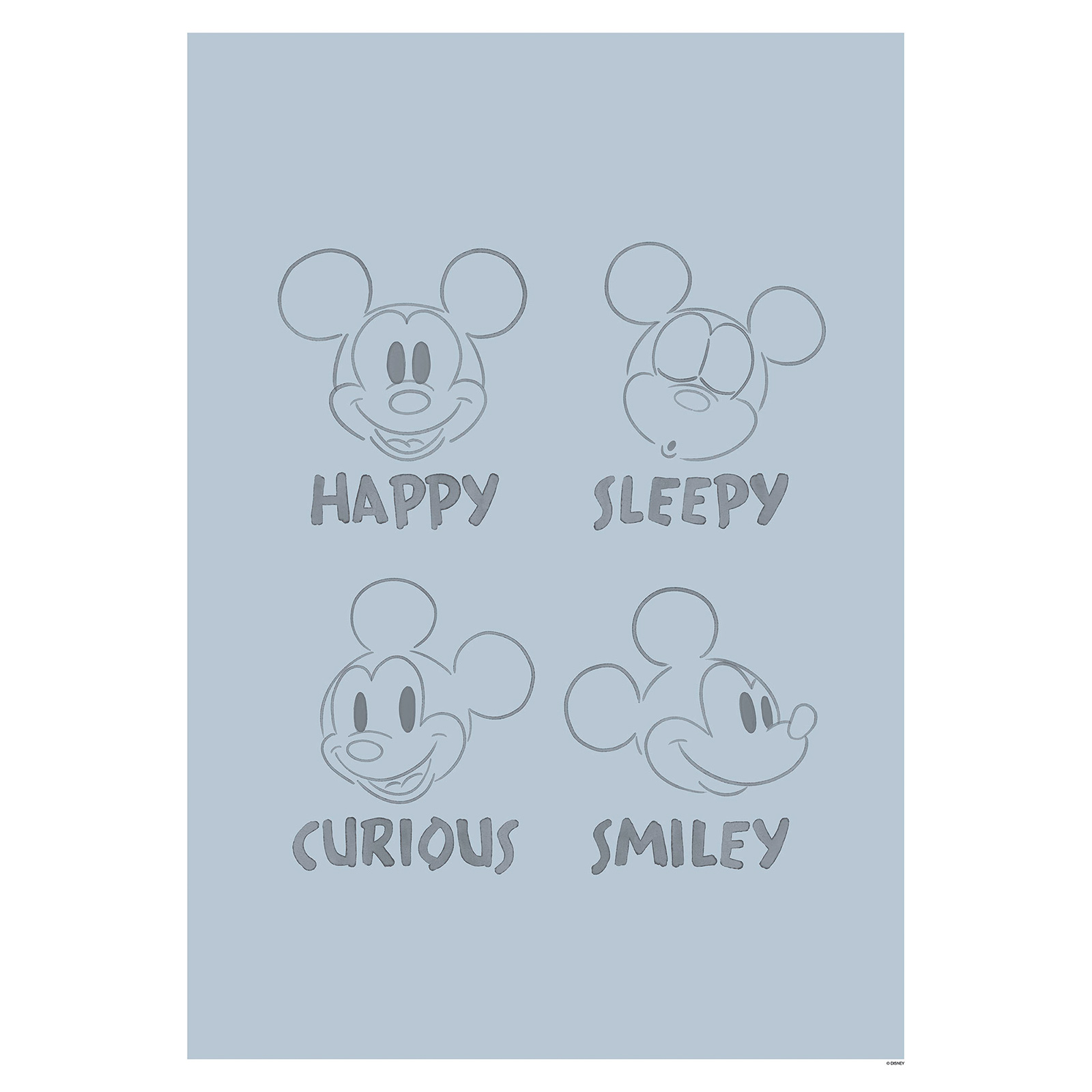 Wandbild MICKEY BLUE EMOTIONS - 50x70 cm