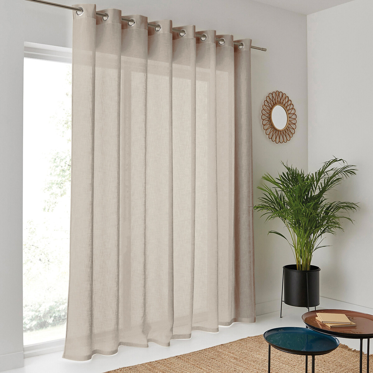 LA REDOUTE INTERIEURS<br>Cortina de vidro, ampla, com ilhós, Nyong