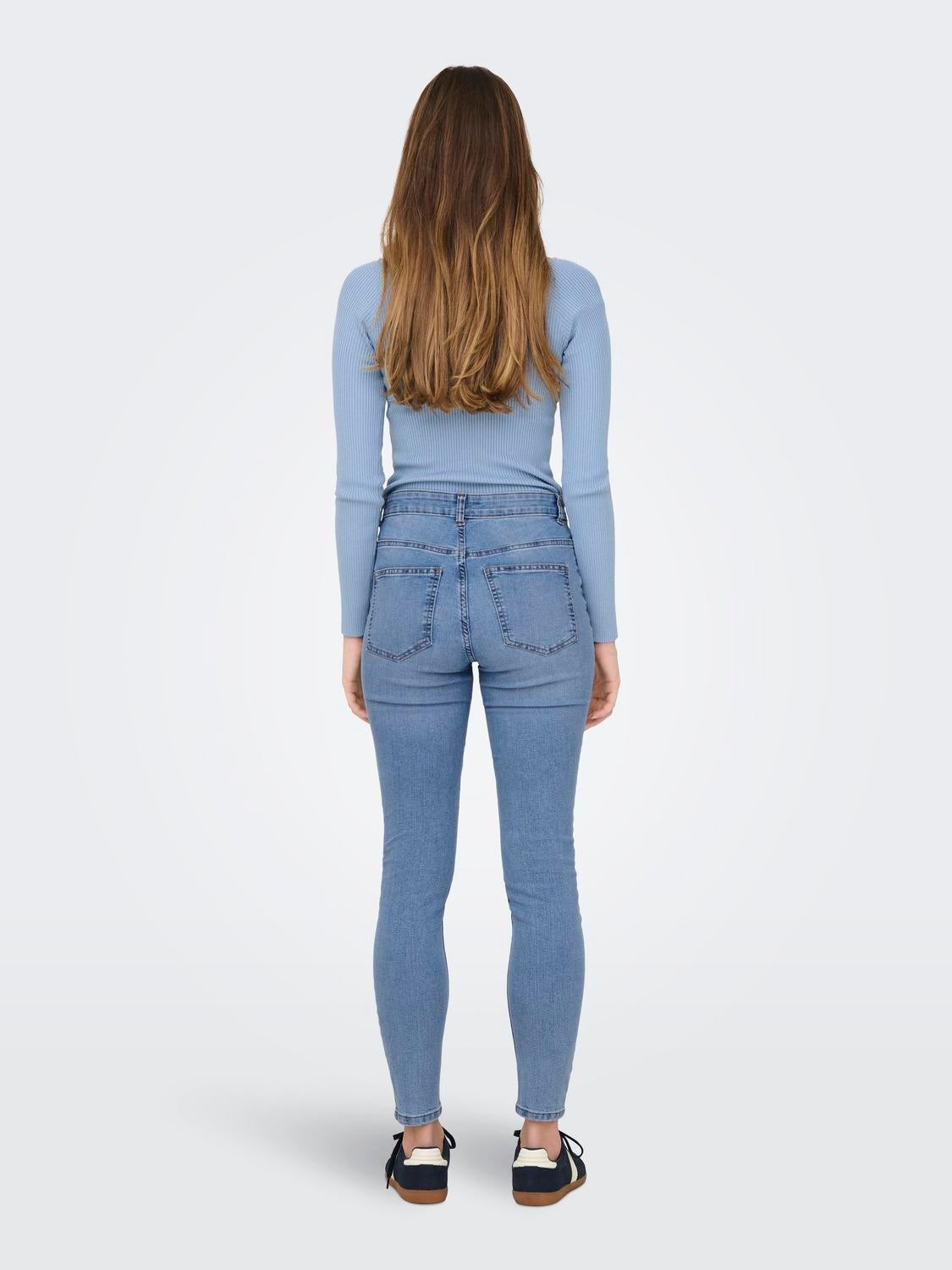 JDYMOON Hohe Taille Skinny Fit Jeans Medium Blue Denim