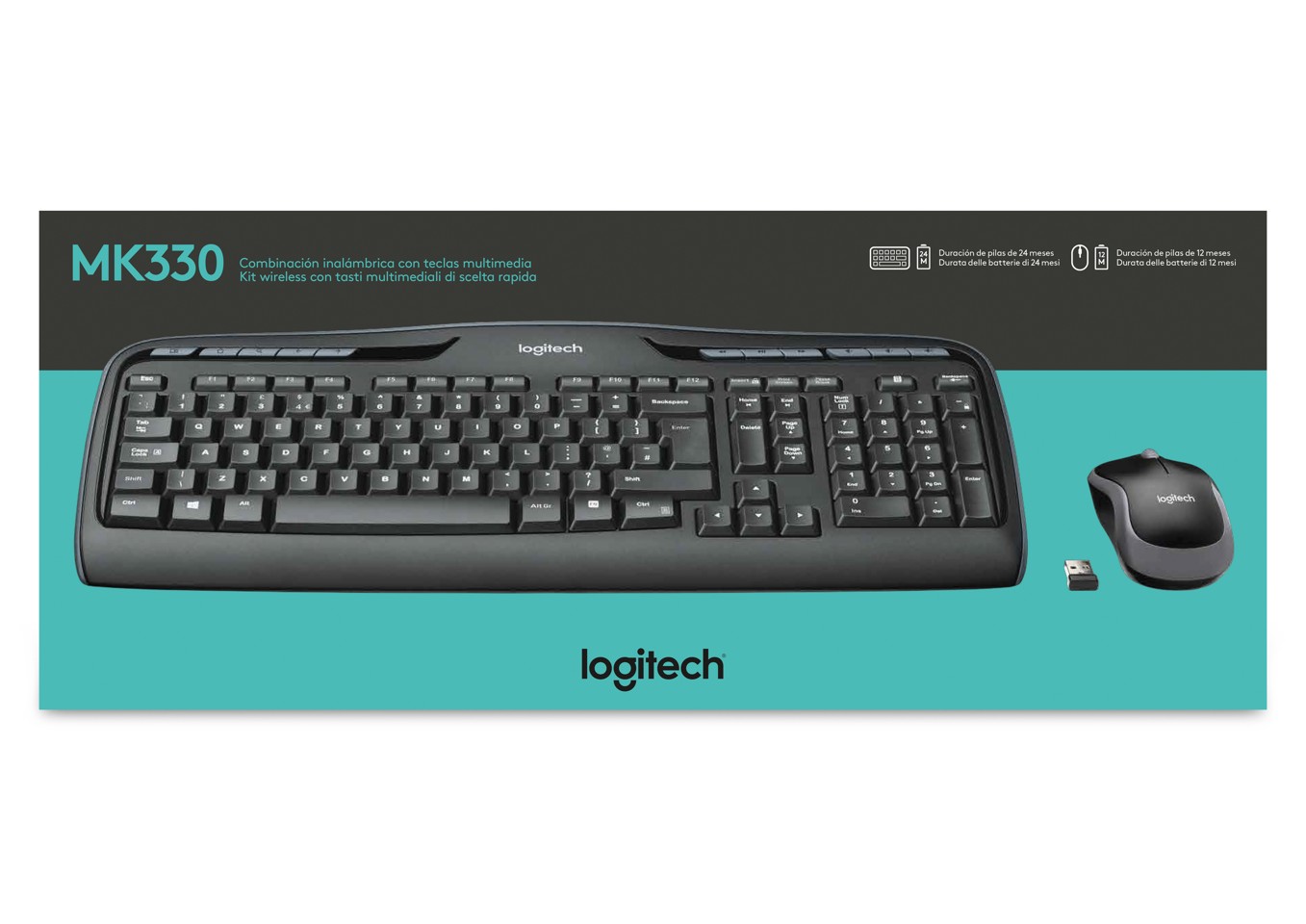 Logitech - Wireless Combo MK330 Mus +Tastatur - Nordisk Layout