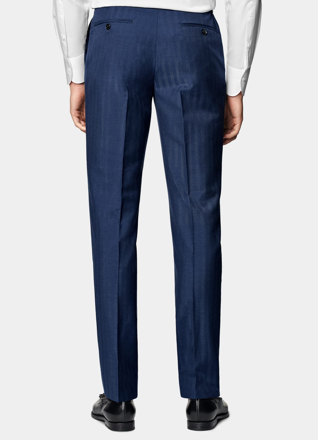 Costume Perennial Havana coupe Tailored bleu moyen à chevrons