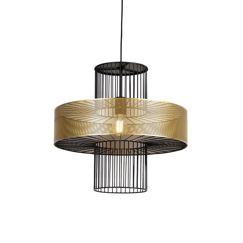 Design hanglamp goud met zwart 50 cm - Tess
