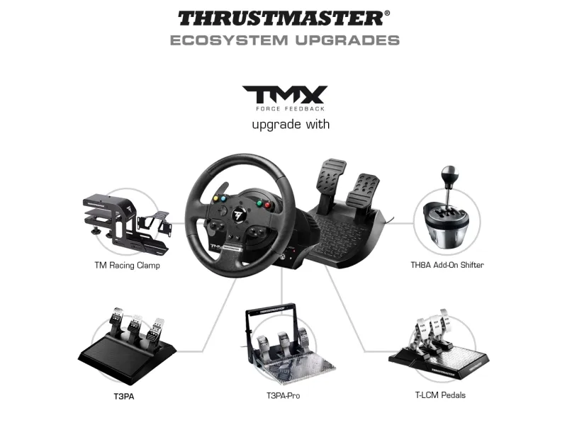 Thrustmaster TMX Force Feedback - Rat og pedalsæt - kabling - for PC, Microsoft Xbox One
