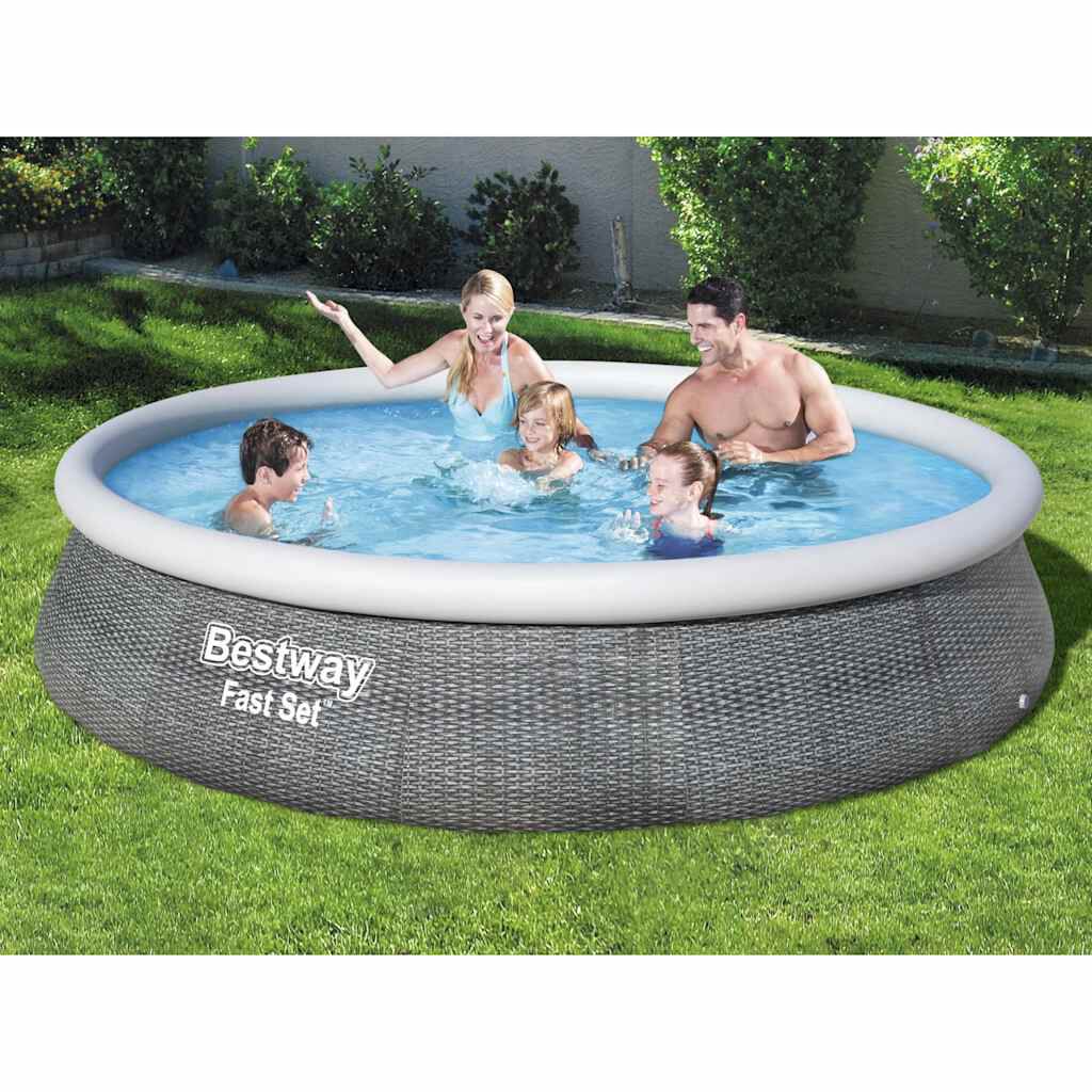 Bestway Fast Set opblaasbaar tuinzwembad, set met pomp, 396x84cm