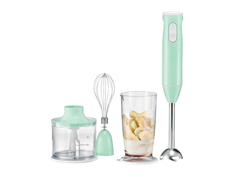 SILVERCREST® staafmixerset, 5-delig, 600 watt, met edelstalen opzetstukken, maatbeker