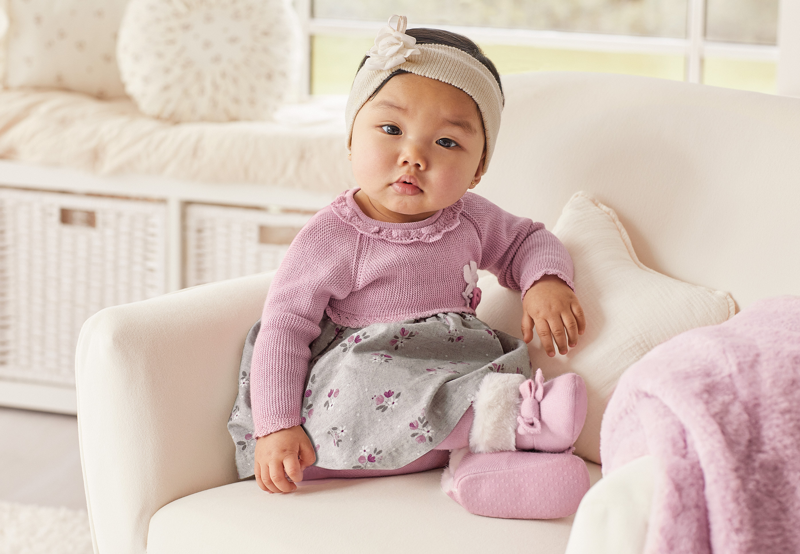 Vestido de malha combinada Better Cotton para recém-nascidos