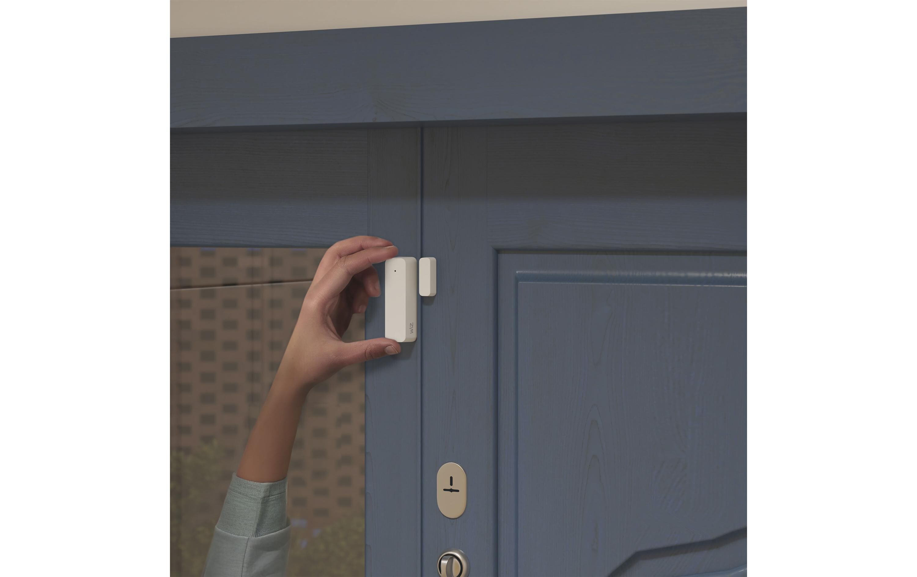 Smarter Kontaktsensor, Doppelpack, WeissIntelligenter Kontaktsensor für Zuhause zur Verbindung zu Kamera und Licht