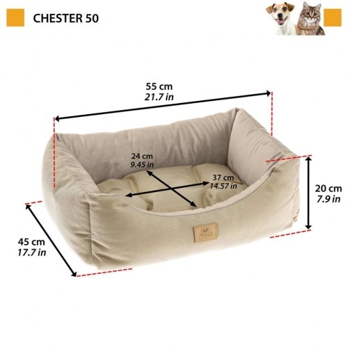 Cama acolchoada para animais de estimação Ferplast Chester bege
