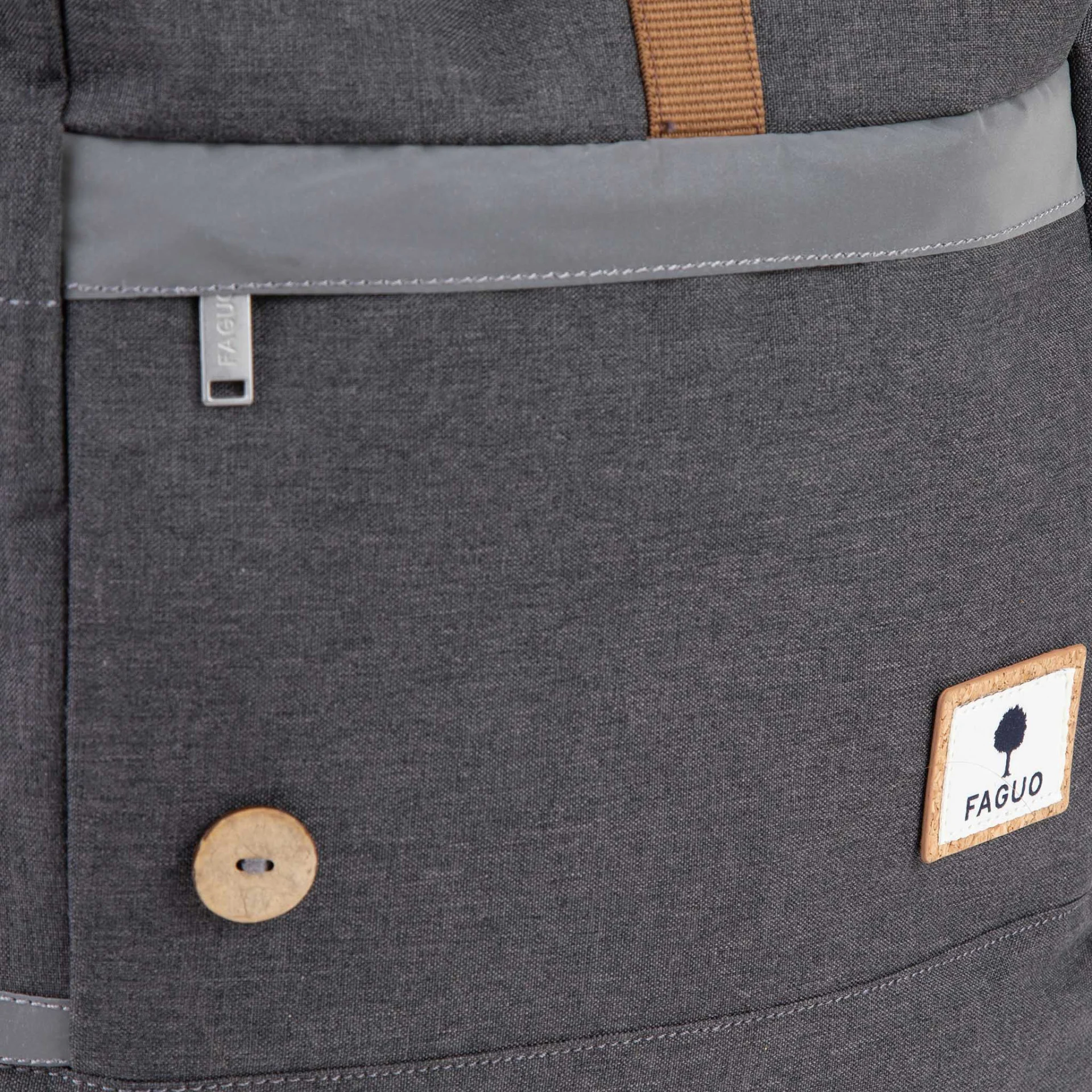 Sac à dos gris végan en polyester recyclé - modèle Cycling medium