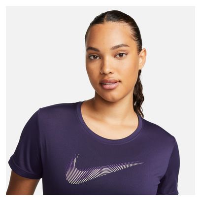 Maillot manches courtes Femme Nike Dri-Fit Swoosh Bleu Violet