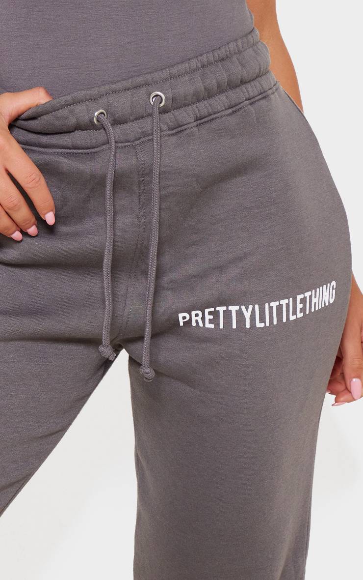 Charbon Prettylittlething Joggers Taille Haute Avec Revers