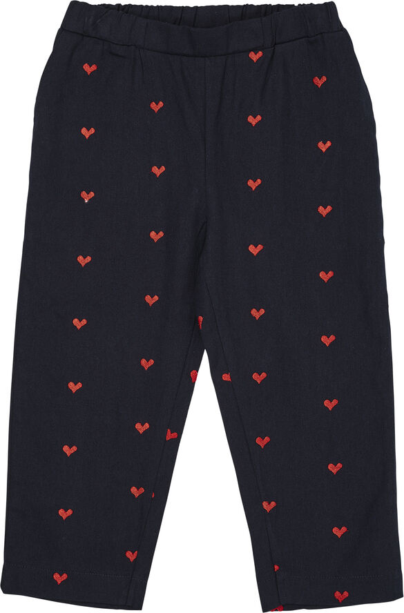 Copenhagen Colors TWILL HEART PANTS Navy/red hearts