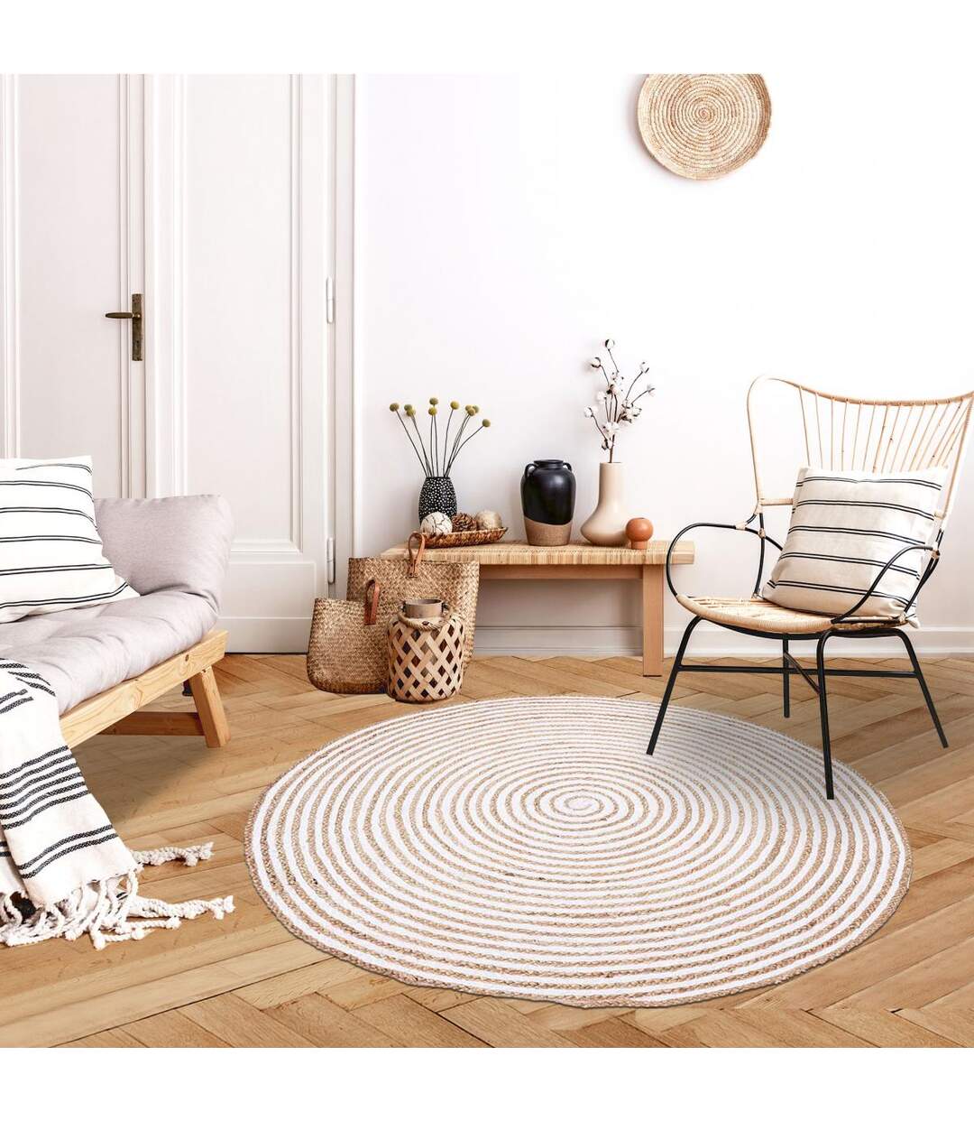 Tapis rond SPIRALTRY en jute Fait main Care&Fair