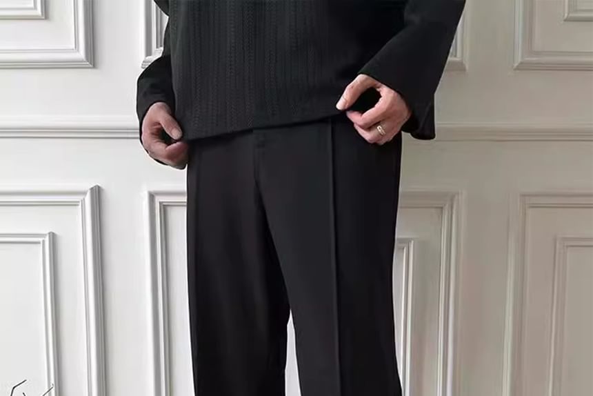 DragonRoad - Mid Rise Plain Straight Leg Sweatpants