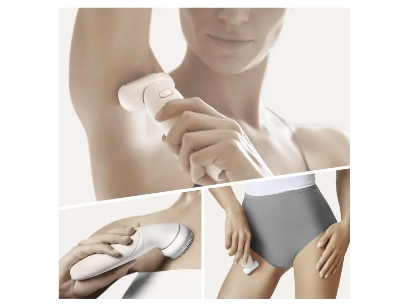 Braun Silk-épil 9 Flex 9-030 3D, Lyserød, Hvid, 40 pincetter, MicroGrip, Armhule, Bikini, 0,5 mm, Batteri