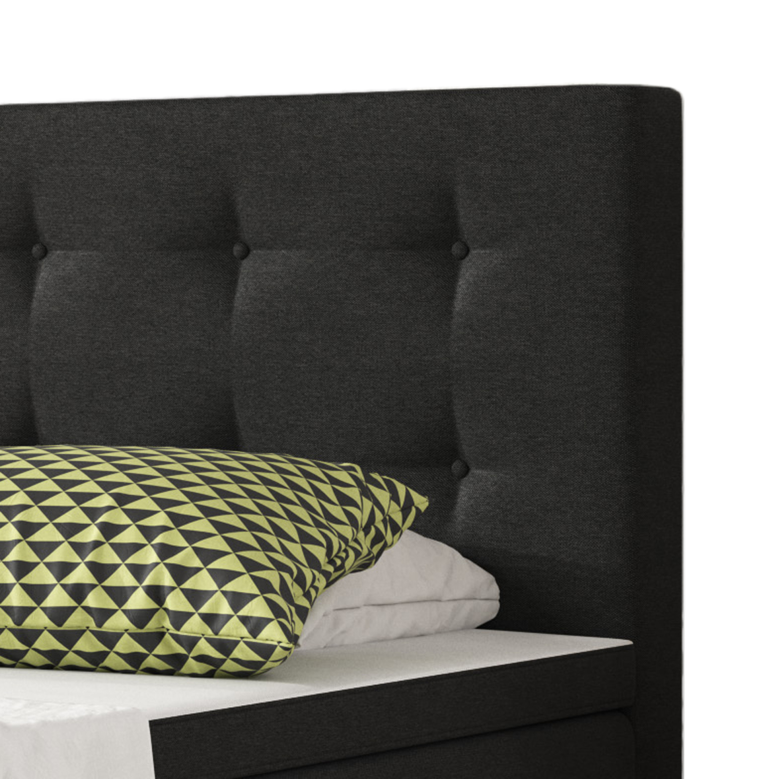 Boxspringbett - schwarz - mit Topper - H3 - 90x200 cm