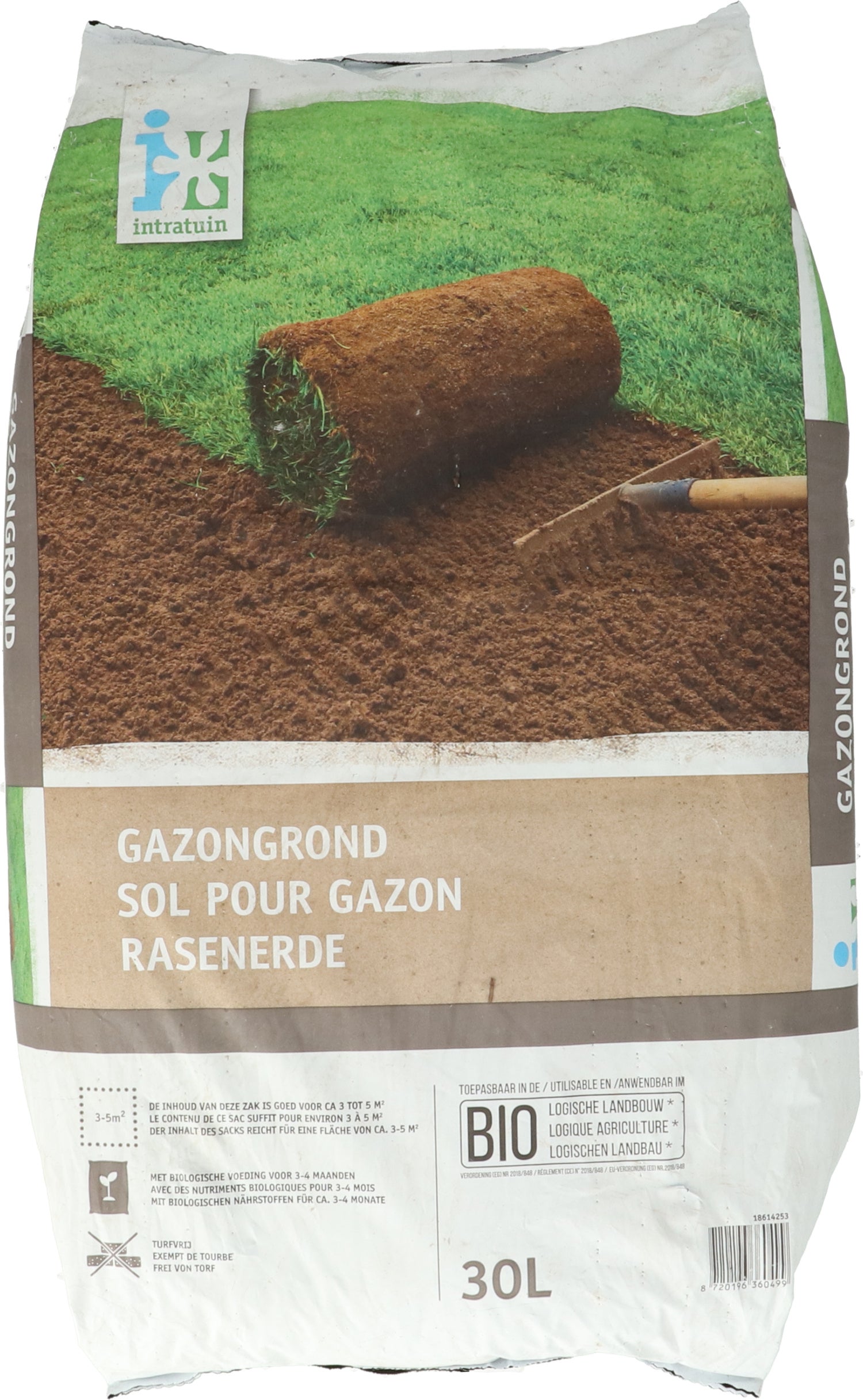 Intratuin Biologische gazongrond turfvrij 30L