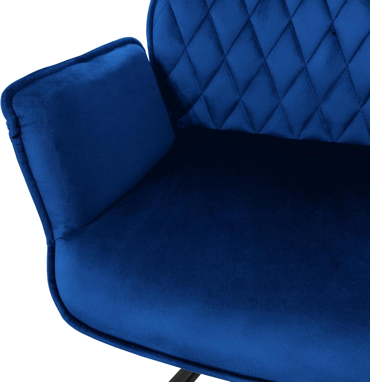 ML-Design Esszimmerstühle 2er Set Samt Dunkelblau, Wohnzimmerstuhl mit Arm- und Rückenlehne, Drehstuhl Auto-Position, Polsterstuhl mit Metallbeine, Ergonomische Sessel Küchenstuhl drehbar Loungesessel