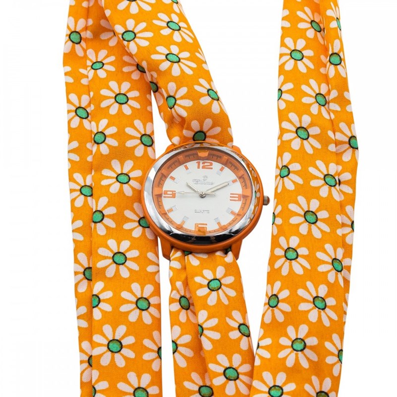 Montre Femme CHTIME bracelet Tissu Orange