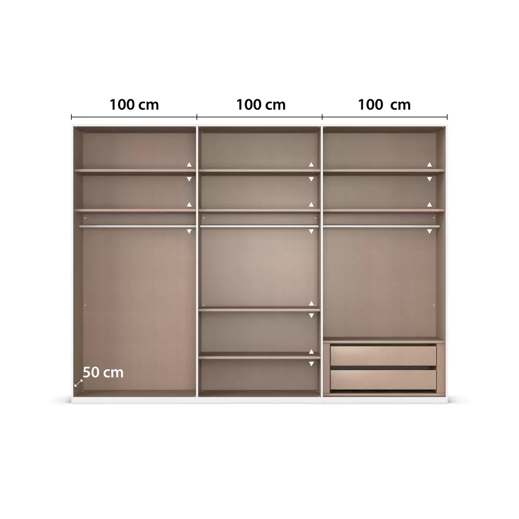 Kleiderschrank Juveo 301 x 223 cm