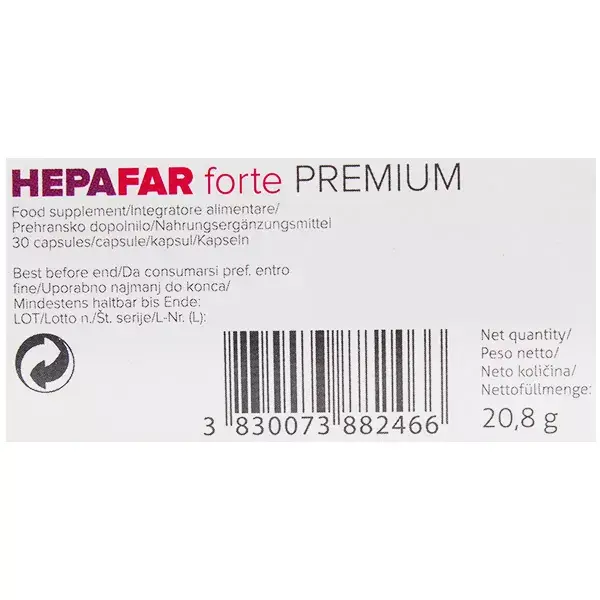 Sensilab Hepafar Forte Premium Detox Foie 30 cápsulas