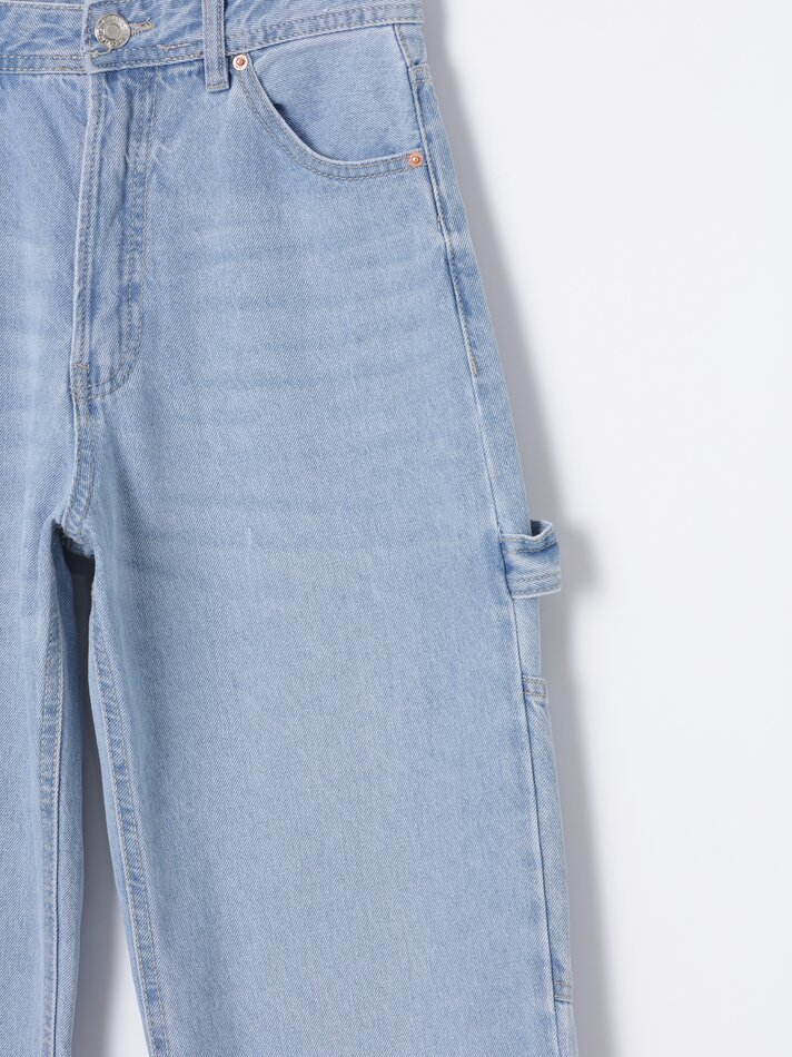 Calça jeans de perna larga - Índigo