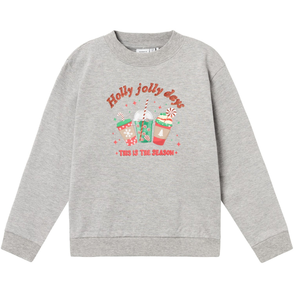 Køb Name It Grey Melange Ruljul Regular Sweatshirt